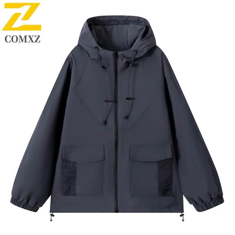

"EiAO Hooded Windbreaker Spring Autumn Waterproof Breathable Outdoor Jacket for Hiking Camping Fishing Unisex Activewear 2025