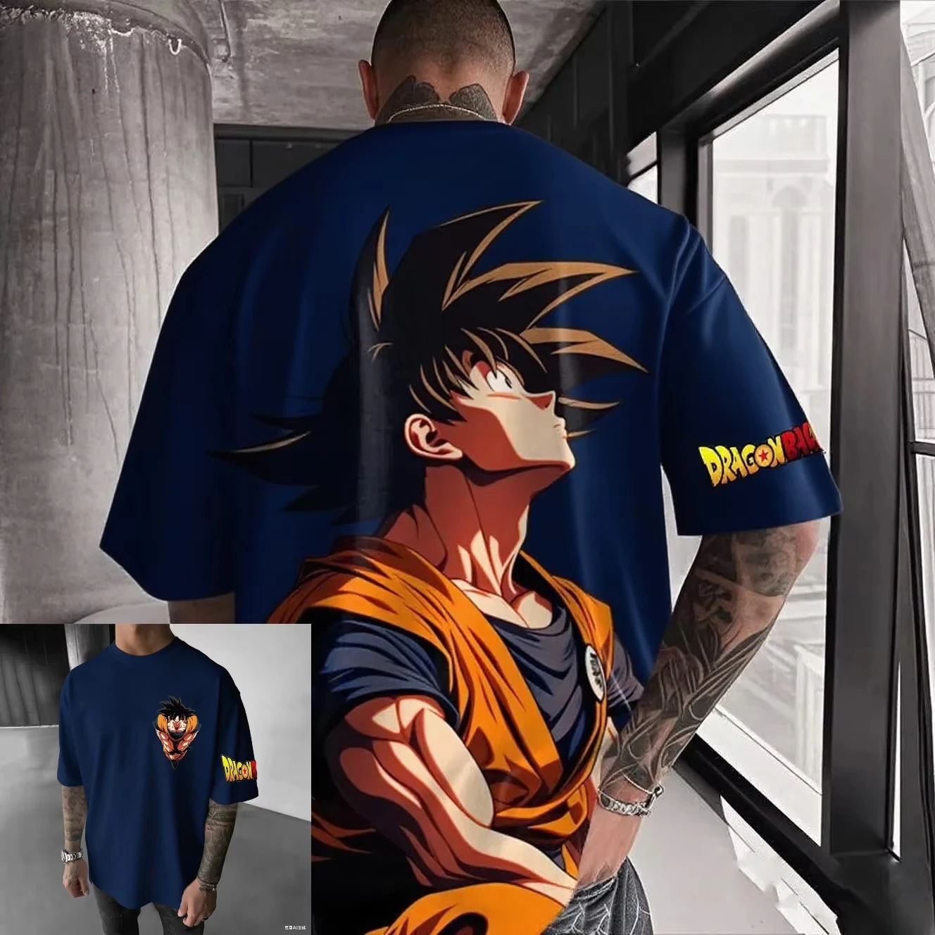 لعبة دراغون بول جوكو أنيمي المتضخم الرجال تي شيرتات قصيرة الاكمام القطن الشارع الشهير الصيف الجرافيك المحملة بلايز عادية ملابس رجالي عصرية