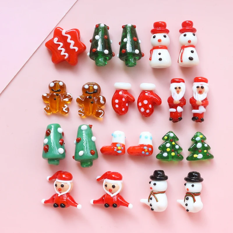 1-шт-Санта-Клаус-снежинка-имбирь-Мужская-Рождественская-елка-искусственное-ожерелье-Подвески-из-бисера