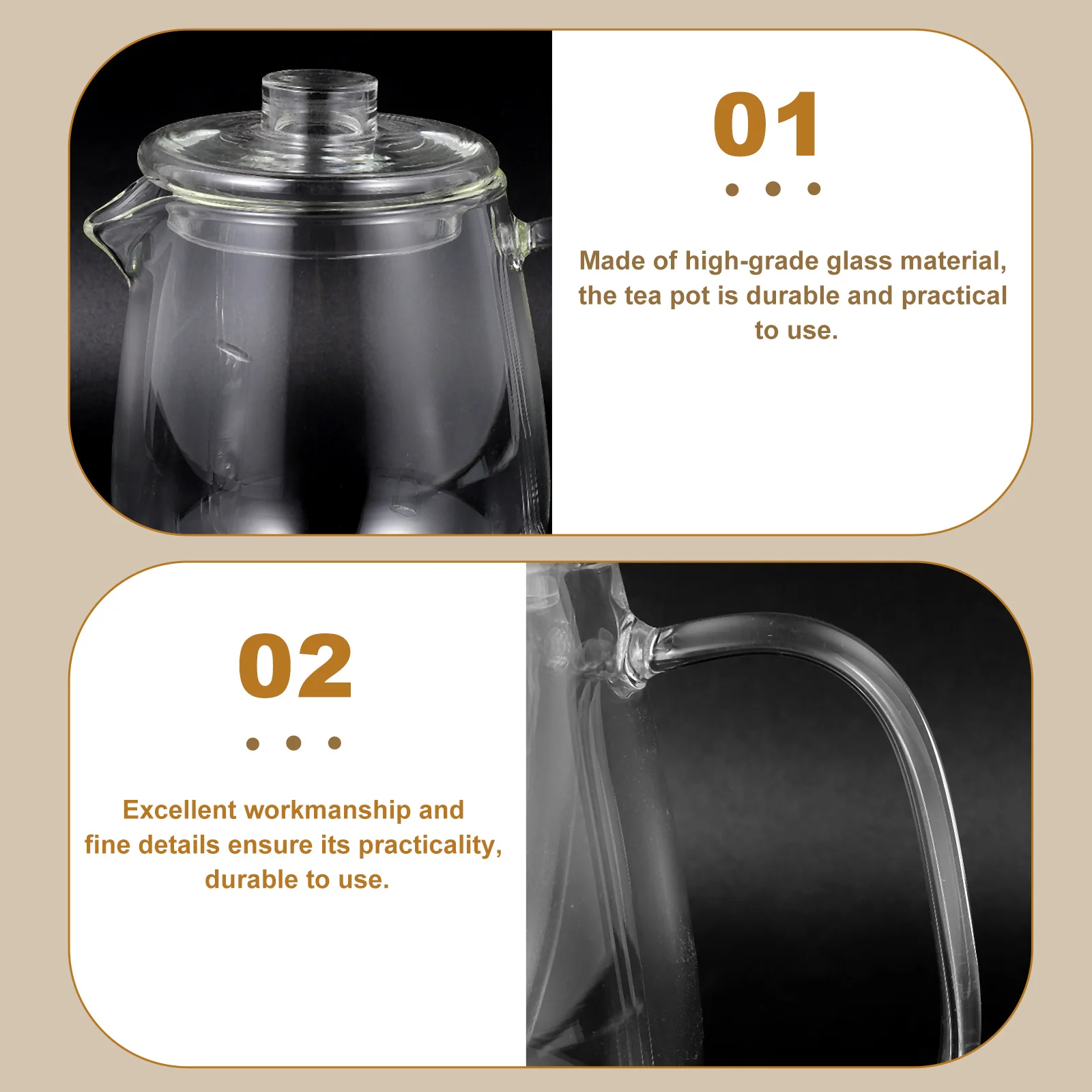 

Premium Material Glass Teapot Transparent Scented Tea Pot Heat-Resistant for Relaxing Stress Relief Teapot Tea Pot