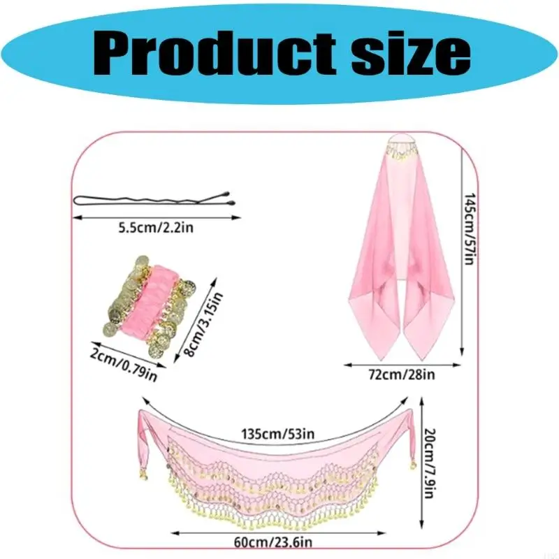 2025 جديد ملابس رقص البطن الراقصة الزي هالوين زي عملة أساور المعصم