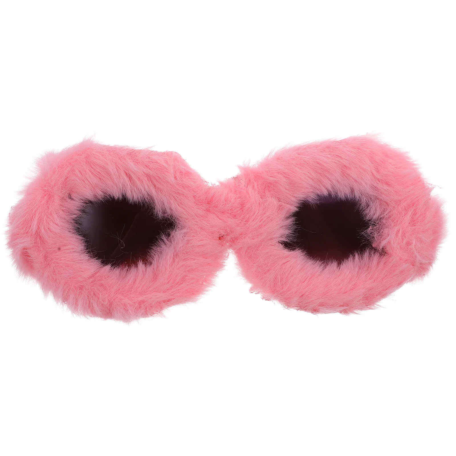 Novelty Round Frame Plush Sunglasses Party Photo Props Stylish UV Glasses Cosplay Decorative Accessories for Kids