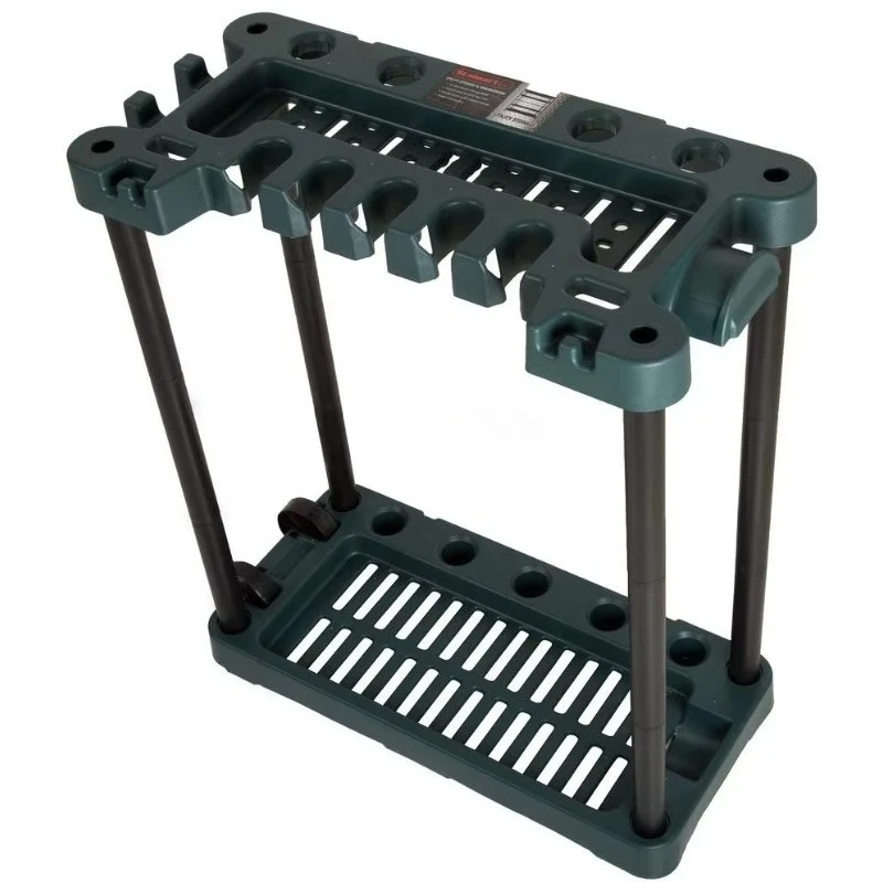 

Garden tool storage rack on wheels Handle Comfort Wheel type Fit ground