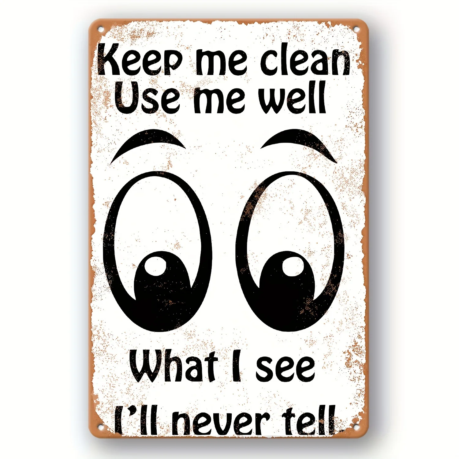 Funny Vintage Metal Wall Sign for Bathroom Decor - 
