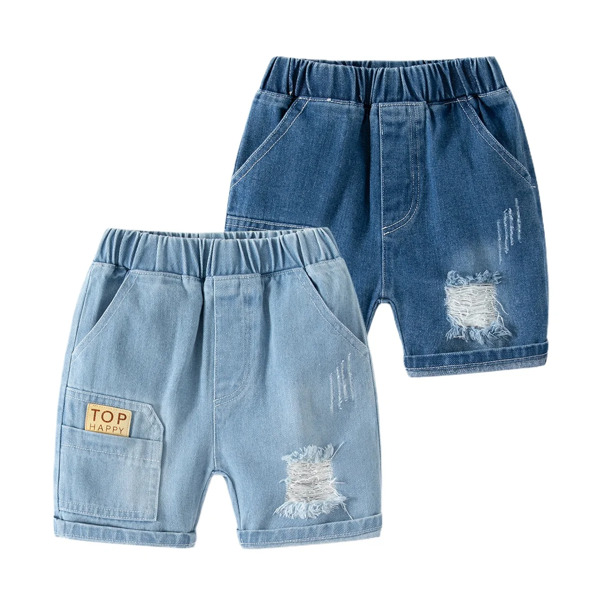 Fashion Boys Denim Shorts Ripped Toddler Kids Girls Knee Length Pants Summer Children's Clothes