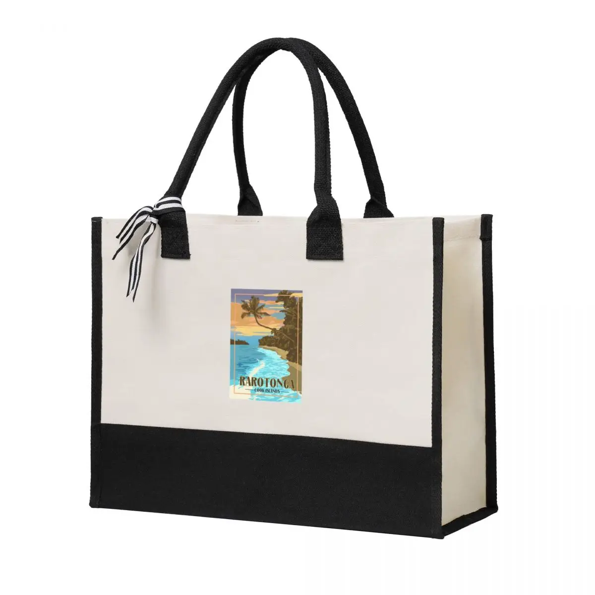 

Canvas Gift Shopping Bag Rarotonga Cook Islands Canvas Large Capacity Bag Customizable Quality Gifts