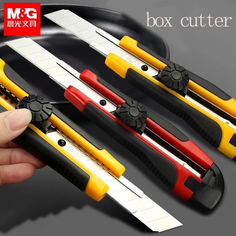 M&G سكّين متعدّد الاستخدامات 18 مم شفرة واسعة قابلة للاستبدال شفرة قطع الذيل قابلة للفصل وظيفة القفل اليدوي