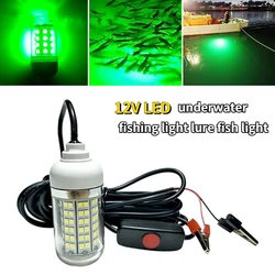 Luz LED subacuática para pesca, lámpara de 108leds para piscina, señuelo atrayente, 12V, 4 colores