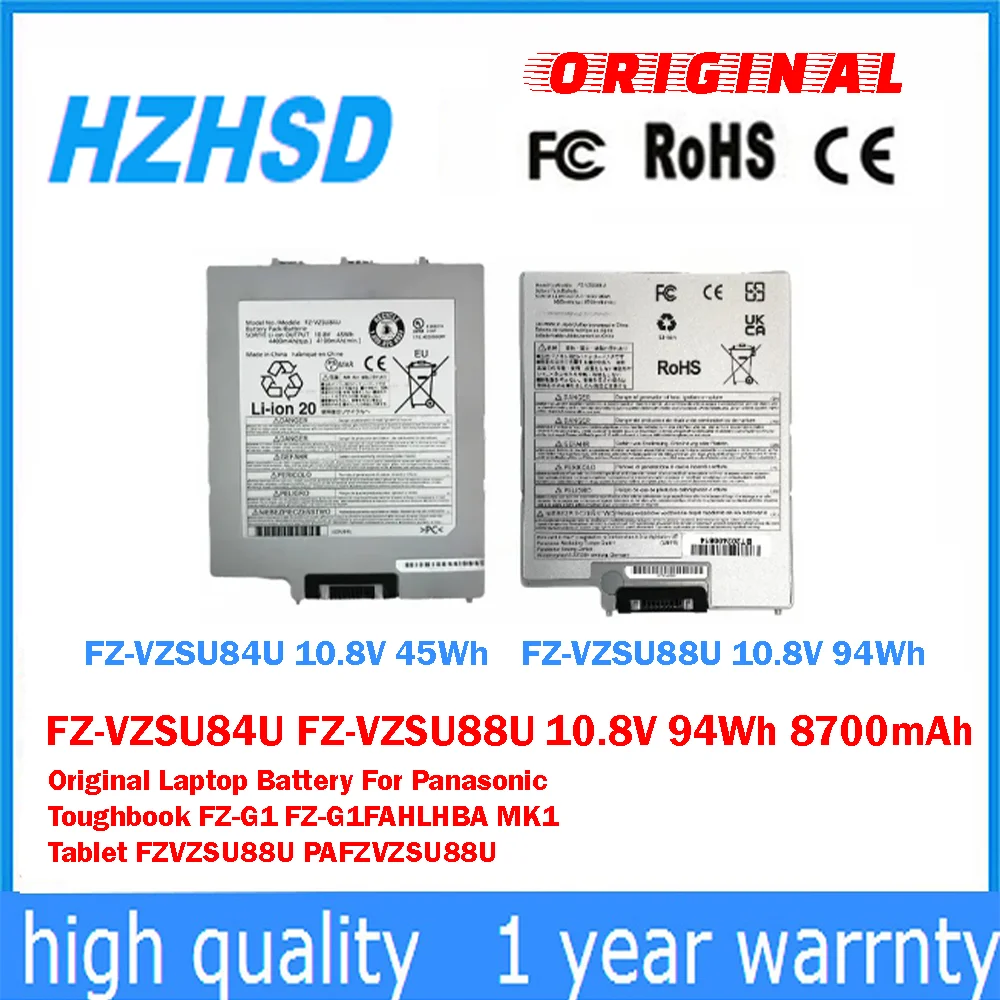 

FZ-VZSU84U FZ-VZSU88U 10,8 В 94 Втч 8700 мАч Оригинальный аккумулятор для ноутбука Panasonic Toughbook FZ-G1 FZ-G1FAHLHBA MK1 Tablet FZVZSU88U