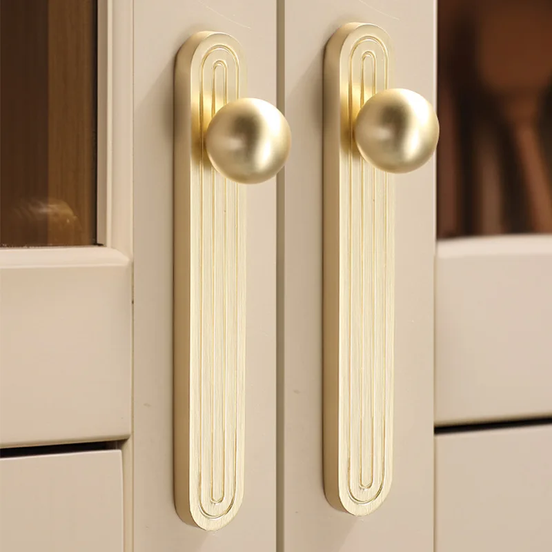 Modern Luxury Minimalist Gold Cabinet Handles Premium Drawer Wardrobe Knobs Furniture Hardware for Home Decor