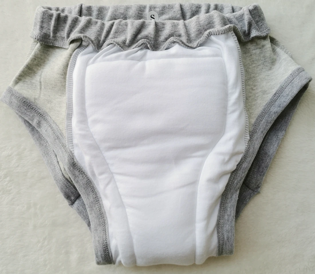 Adult Printed grey animail trainning pants/Adult baby brief with padding inside/abdl pant