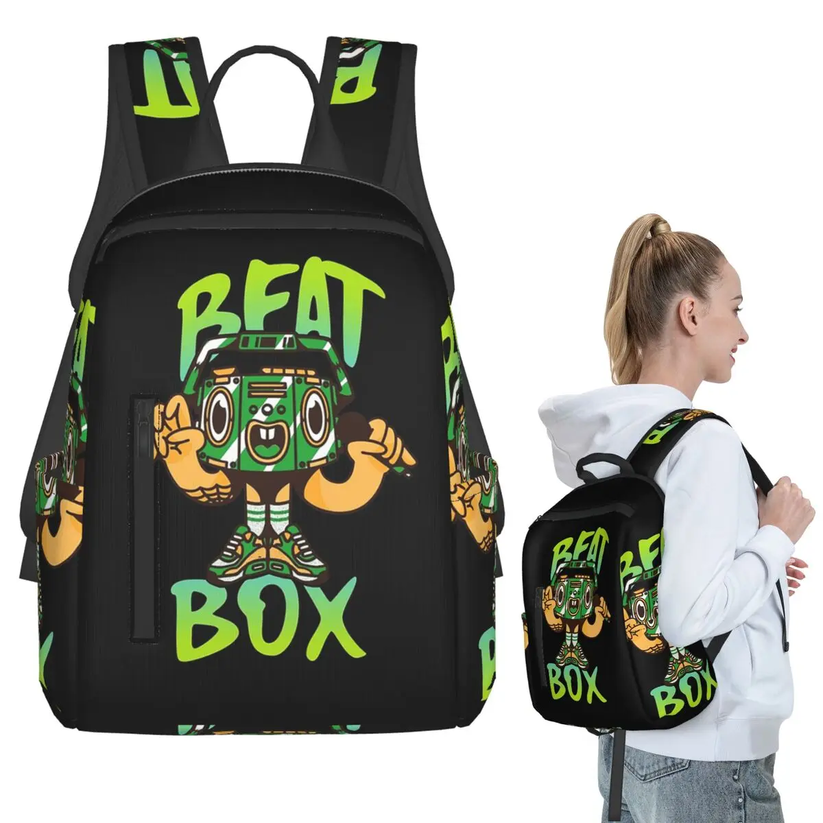 

Beatbox Backpack Student BookBag Children School Bag Laptop Shoulder Bags Men Women