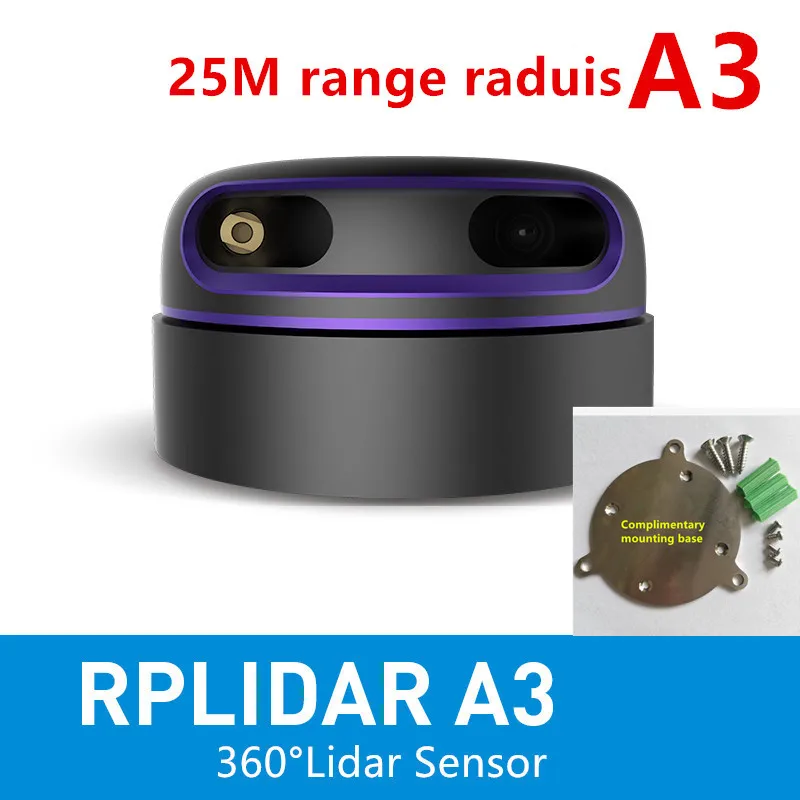 Slamtec RPLIDAR A3 2D 360 degree 25meters A3M1 scanning radius lidar sensor obstacle avoidance and navigation Screen interaction