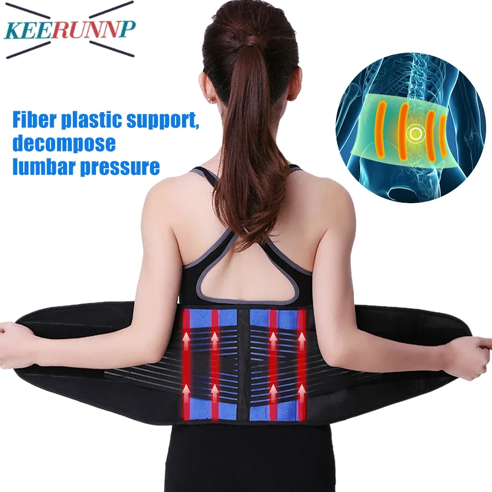 

1Pcs Adjustable Neoprene Double Pull Lumbar Support Lower Back Belt Brace Pain Relief Band Waist Belt for Women Men Work Sports