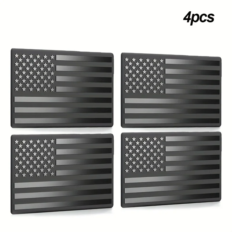 4 Uds. De pegatinas 3D con emblema de bandera americana negra mate para coches, calcomanías para camiones, 5 "X 3", coche y motocicleta