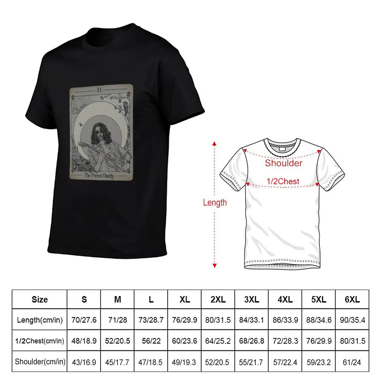 Hozier Forest Daddy Tarot Style T-Shirt quick-drying sweat blacks oversized graphic tee T-shirts for men cotton