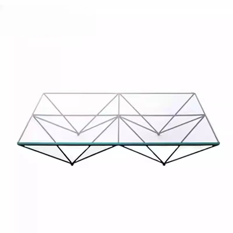 

glass coffee table small apartment Bauhaus living room household square low table high-end creative coffee table
