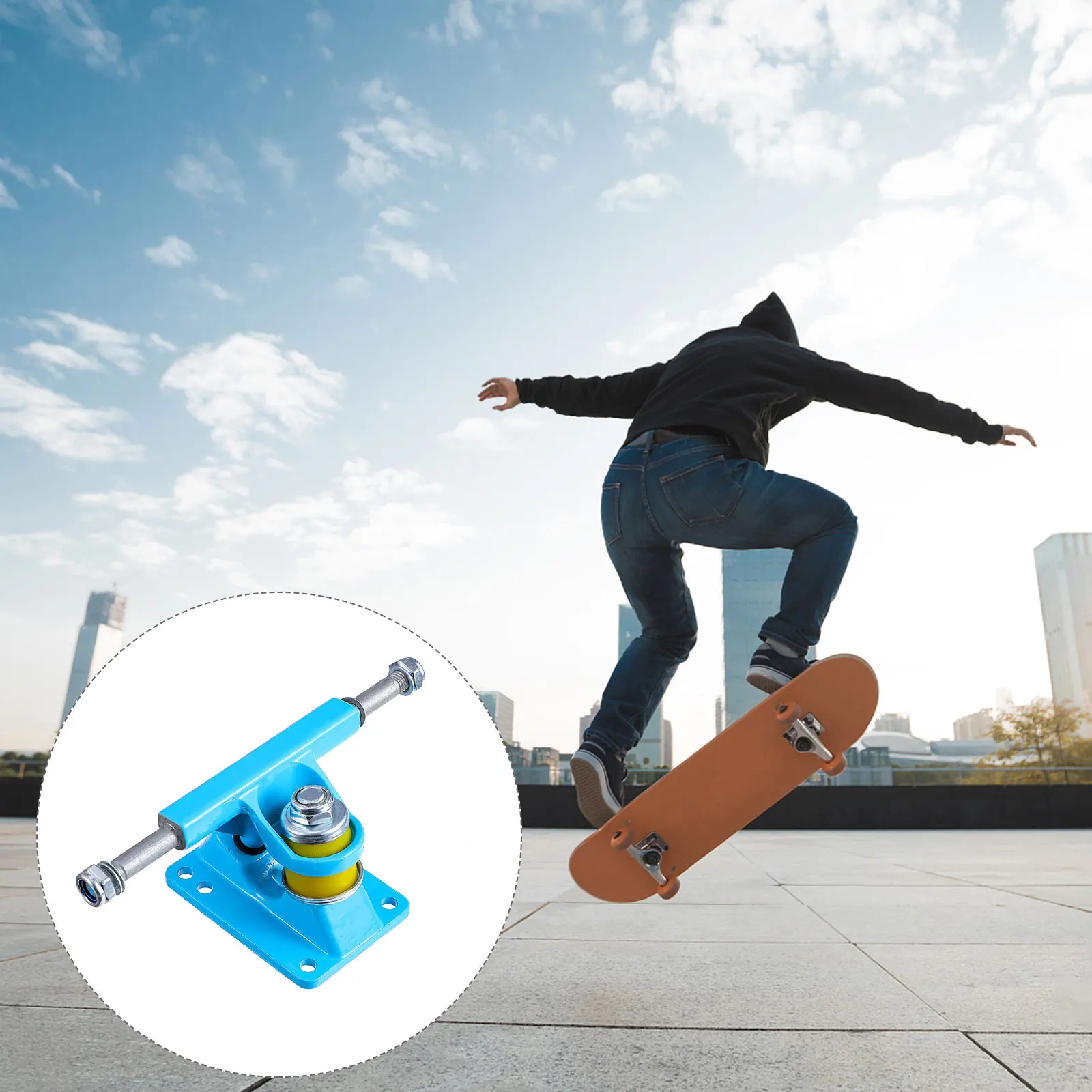 

1Pair Skateboard Wheels Bracket Lightweight Durable Metal Board Bracket Impact Resistant Skateboard Truck Replacement