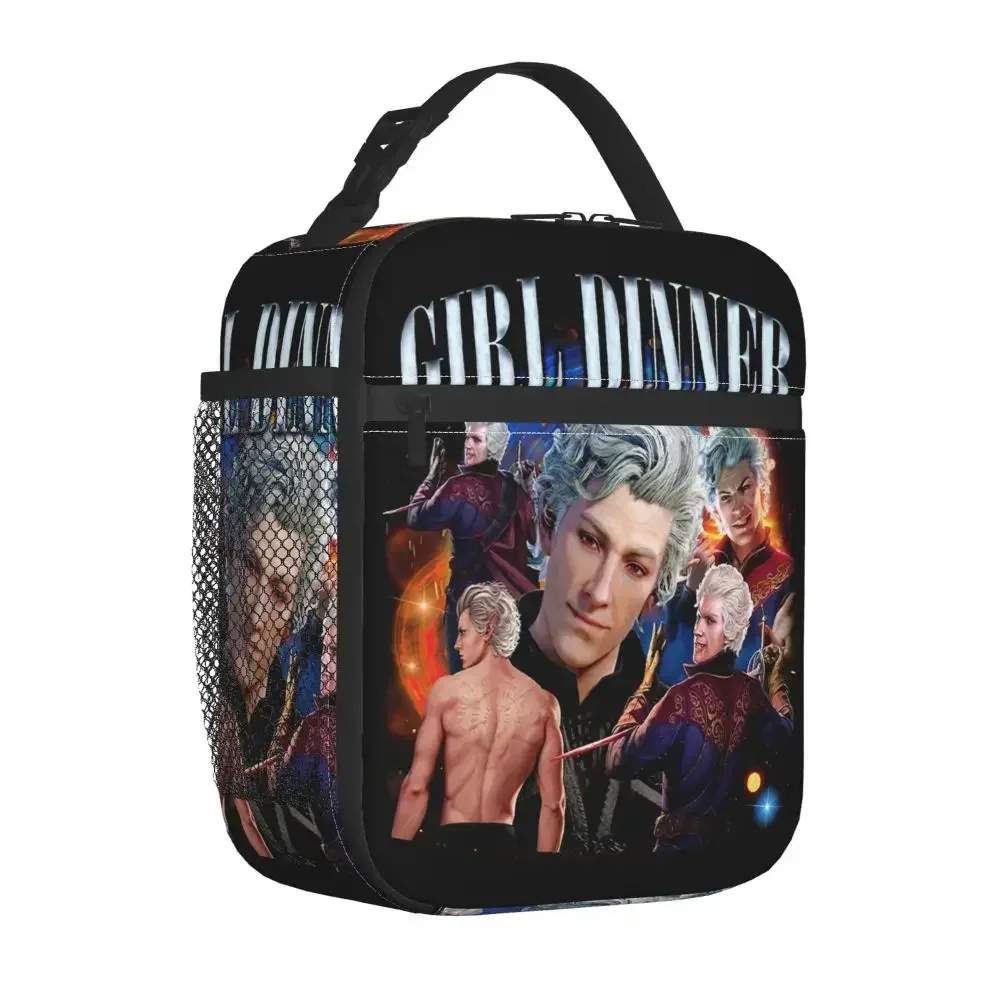 

Astarion Girl Dinner Inspired Meme Insulated Lunch Tote Bag BG3 Game Baldur's Gate Fan Astarion Merch Lunch Box Food Container