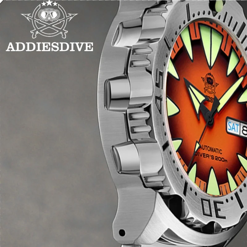 ADDIESDIVE Top Brand Man Diving Wristwatch 200M Waterproof G3 Super Luminous Sapphire Glass Mechanical Man Watches Reloj hombre