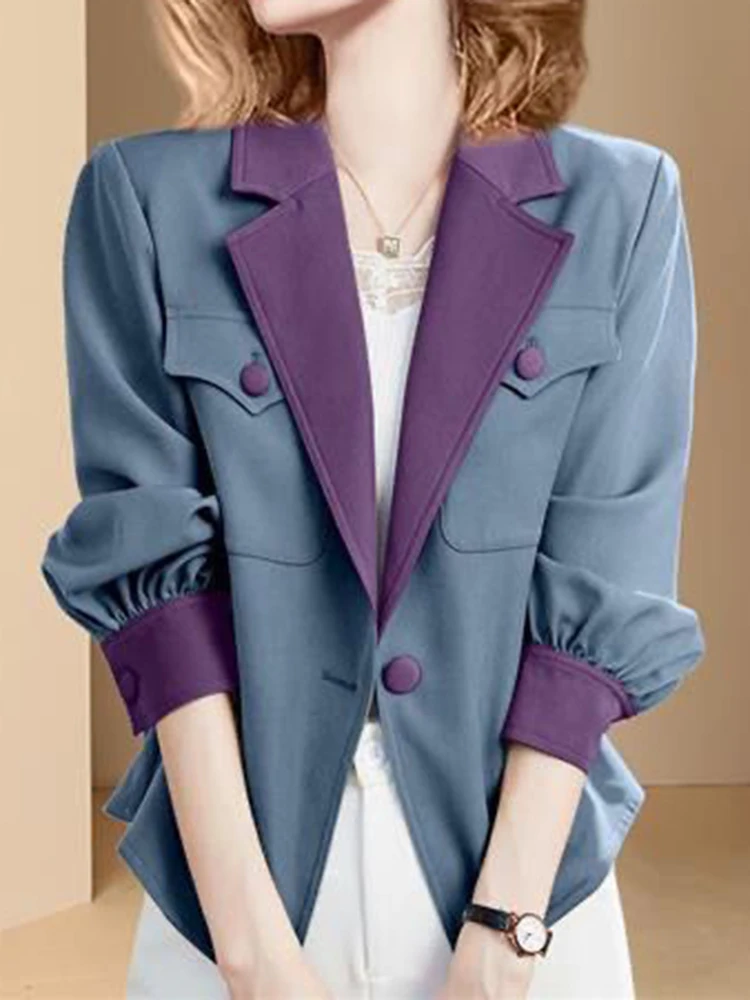 2023 Spring and Autumn French Design  Suit Jacket Women's Retro Small stature Long Sleeve Suit Coat Top Fashion