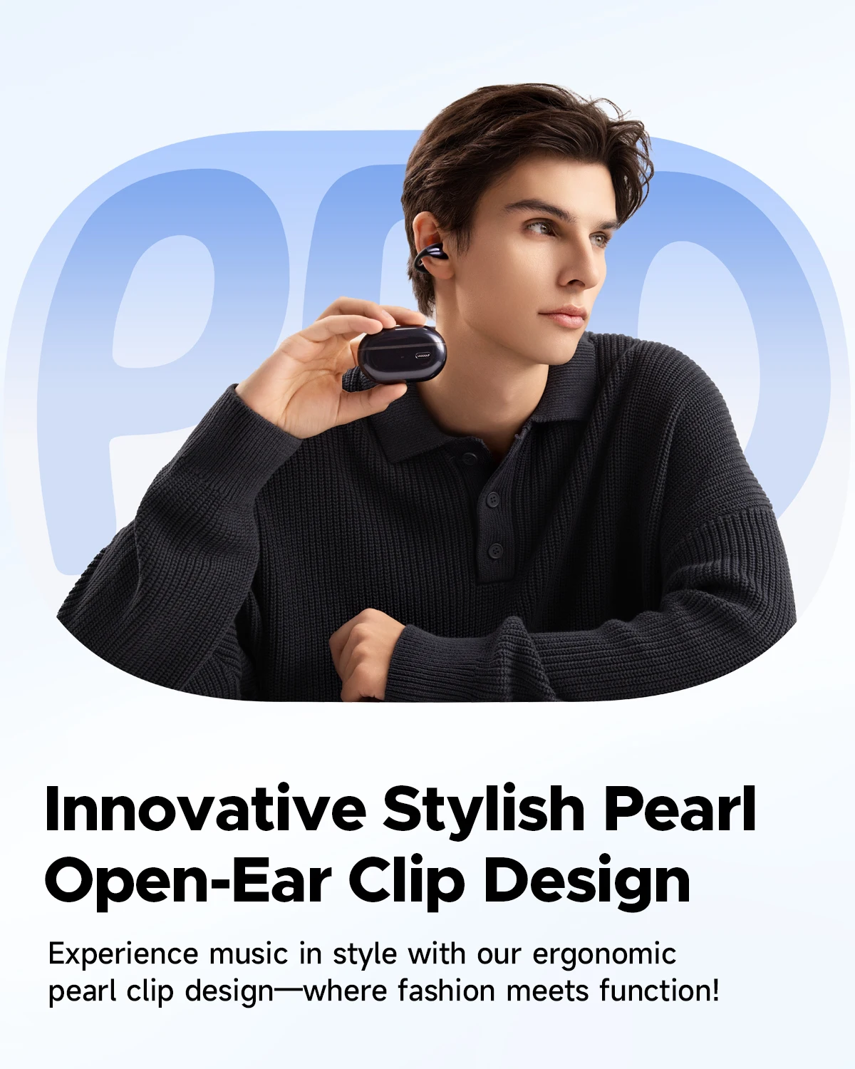 سماعات أذن SoundPEATS PearlClip Pro مزودة بتقنية البلوتوث 5.4 سماعات أذن لاسلكية بمشبك اتصال متعدد النقاط على سماعات الرأس مع ميكروفون