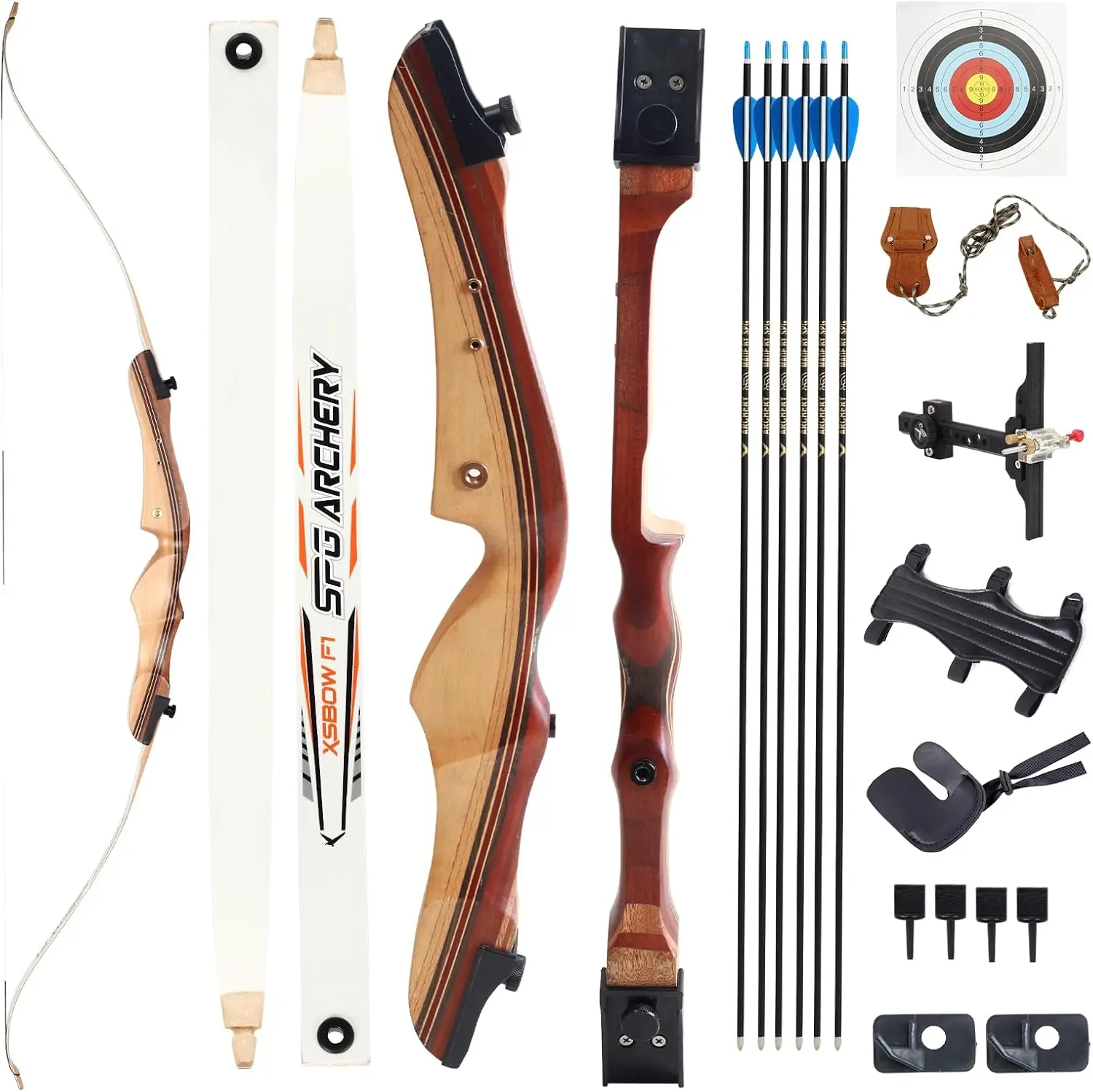 

54" 20 lbs Takedown Recurve Bow for Adults Youth Beginners Target Practice