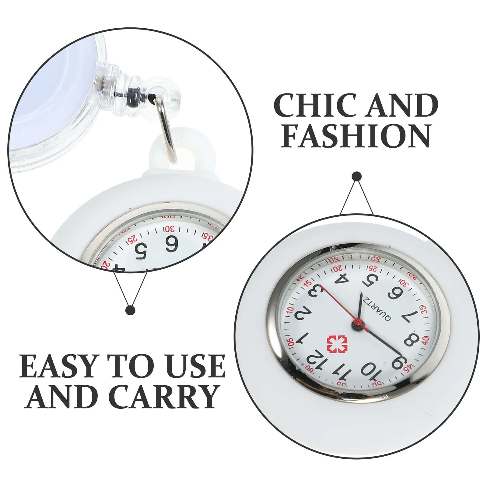 Verpleegster Clip-On Zakhorloge Voor Mannen Vrouwen Studenten Artsen Kliniek Personeel Lichtgewicht Fob Horloge Badge Reel Hangend