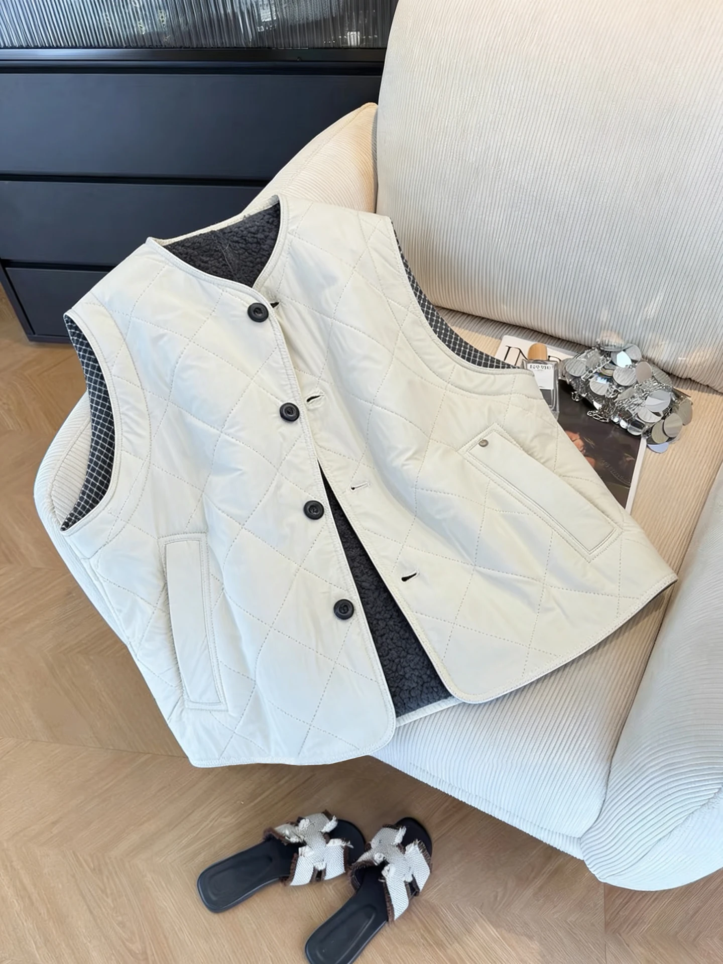 

Warmth Heavyweight Lamb Fur Vest Jaet Men's Autumn Winter Faionable Versatile Sli Inner Design Casual Sle Top