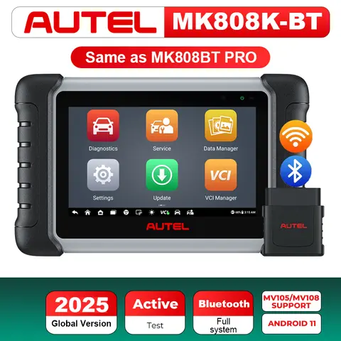 Autel MaxiCOM MK808K-BT MK808K BT 블루투스 OBD2 스캐너, 전체 양방향 진단 도구, 코드 리더, MK808BT 프로와 동일