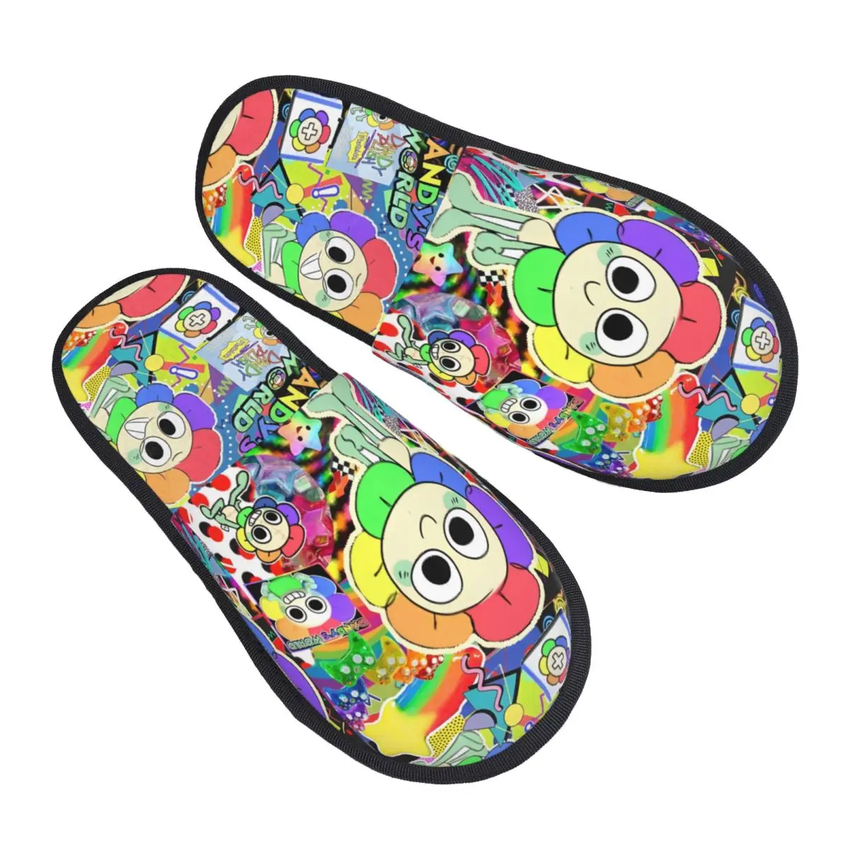 

Video Games Dandys World House Slippers Living Room Cozy Memory Foam Slides Non Slip
