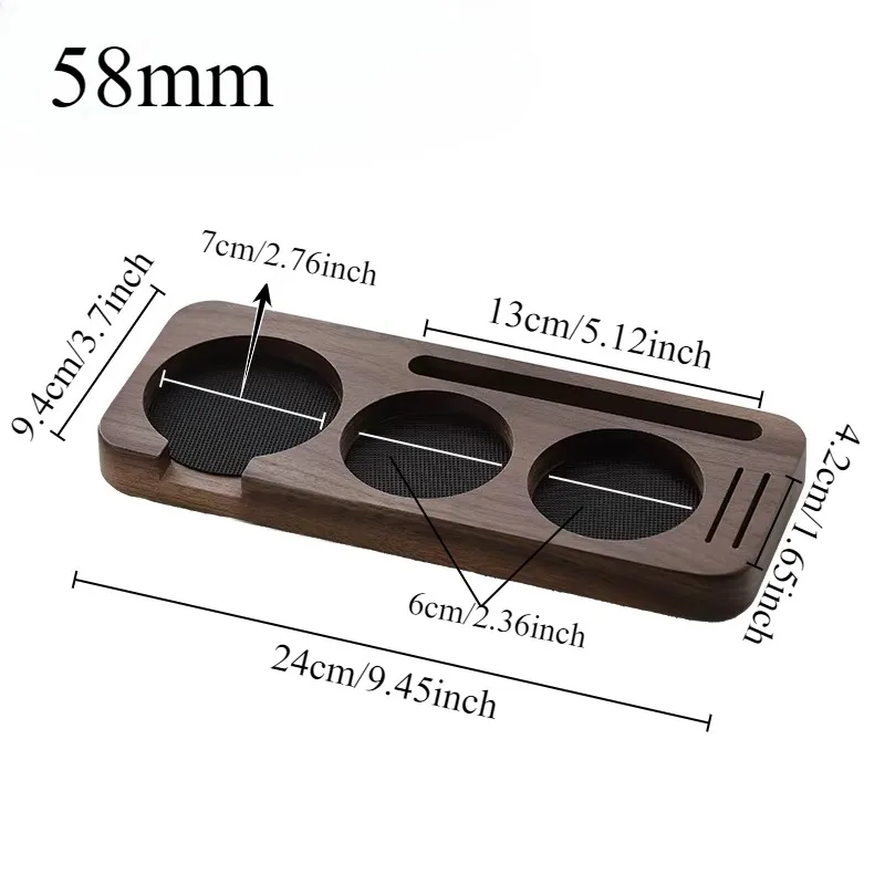 1PC Walnut Wood Coffee Tamper Holder Distributor Plate Espresso Portafilter Organizer Stand Coffee Machine Accessories view 3