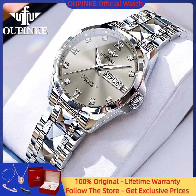 

OUPINKE 3262 Women Watch Imported Movement Brand Luxury Automati Mechanical Watch Sapphire Elegant Gift Set Bracelet Women Watch