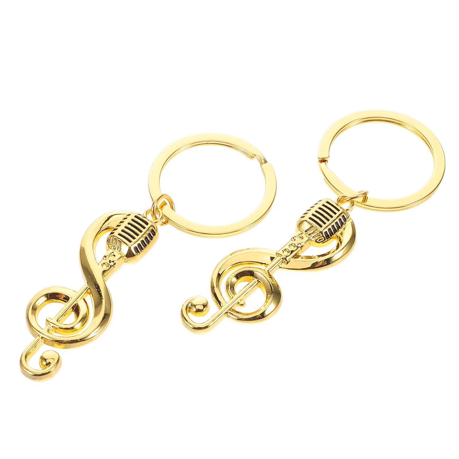 2Pcs Musical Instrument Keychain Set Music Symbol Key Rings for Singers Musicians Music Teachers Voice Artists Bag Hanging