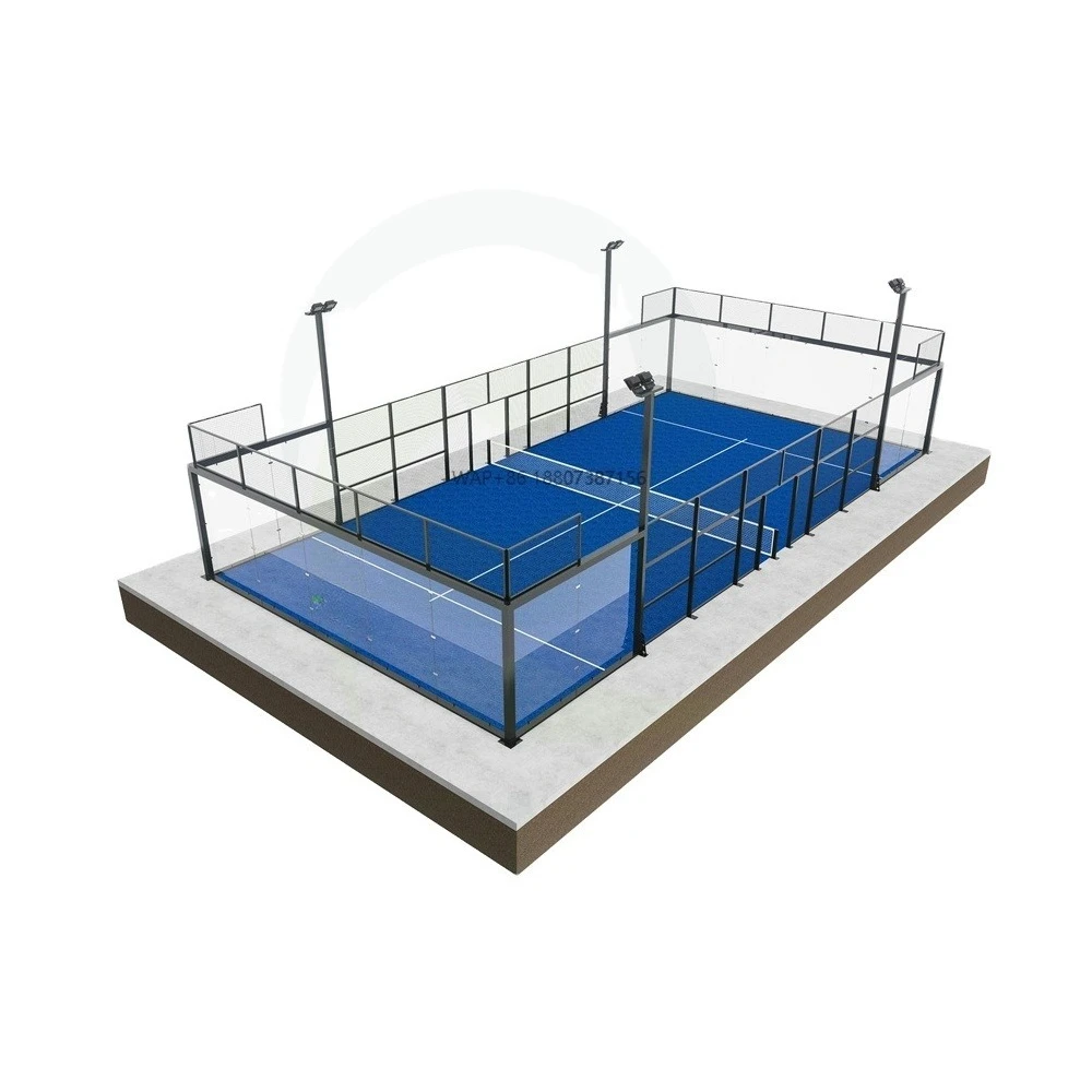 

CE Certified Panoramic Tennis Court Equipment With Blue Color Grass