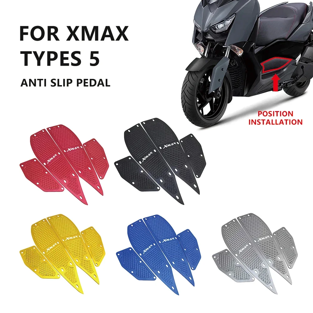 Motorcycle Accessories For Yamaha XMAX300 XMAX250 XMAX 300 250 Anti-skid And Waterproof Foot Pedal Mat Gold Motorbike Parts