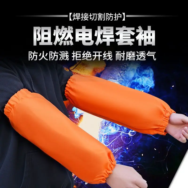 Welding Arm Sleeve Heat Resistant Protection Covers with Hook and Design Welding Arm Protection Flame Retardant Fireproof Cloth