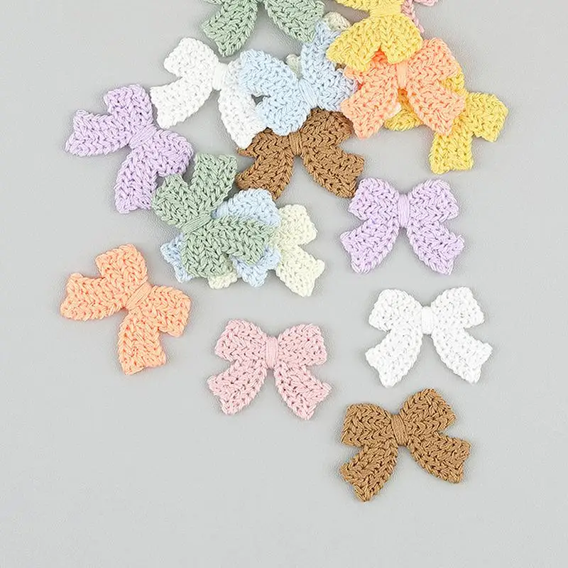 10Pcs 3.6CM Embroidered Bow Tie Scrapbooking DIY Sewing On Patches Home Decoration Accessories Ornament Supplies