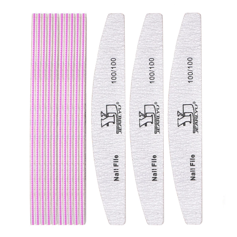 3/5/10Pack Professional 100/100 Nail Files Strong Nails Washable Sandpaper Buffer Block Grinding UV Gel Polish Manicure Tools
