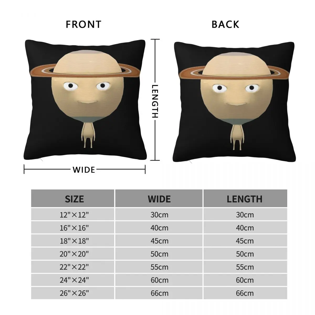 Solar System Saturn Pillowcase Polyester Linen Velvet Printed Zip Decor Pillow Case Room