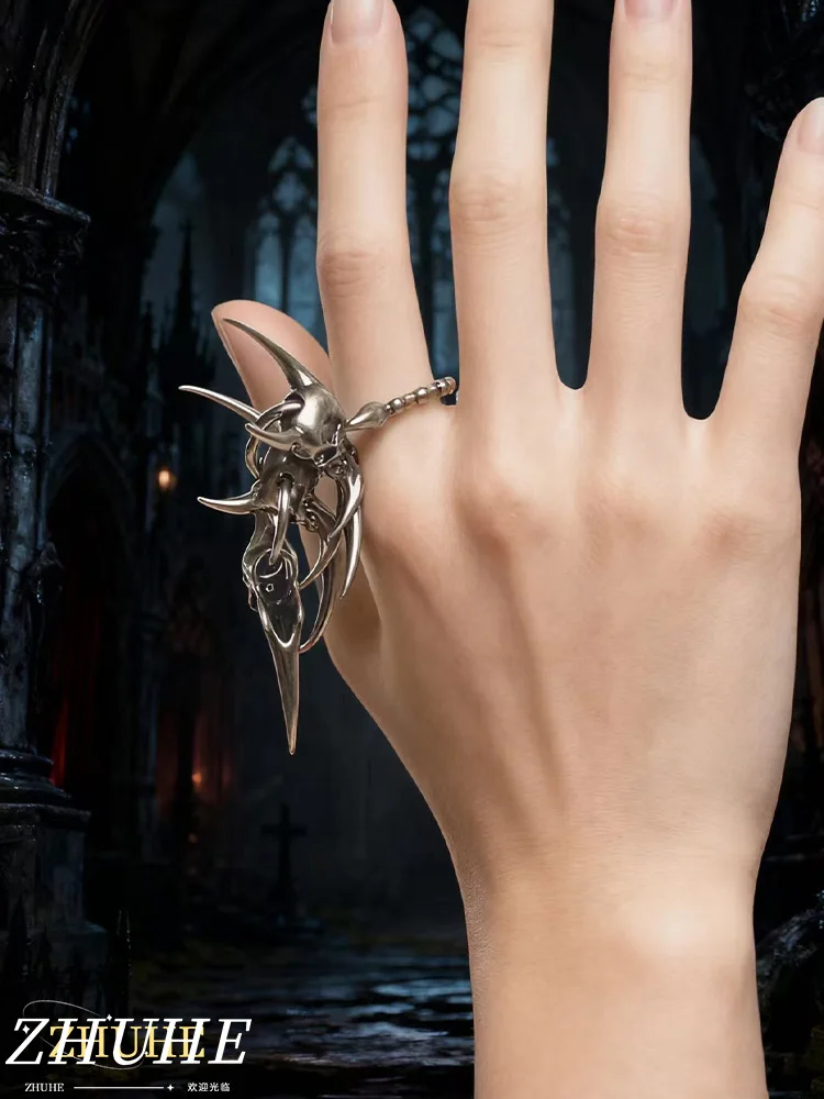 

Punk Inspired Skull Spike Jewelry Accessories, Unisex Ring for Men & Women, Trendy Rocker Fashion Piece