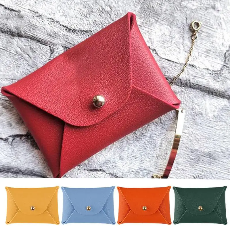 PU Leather Cash Envelopes Wallet For Women Girls Ladies Cute Colorful Small Pocket Wallet Money Bag Mini Coin Purse Short Wallet