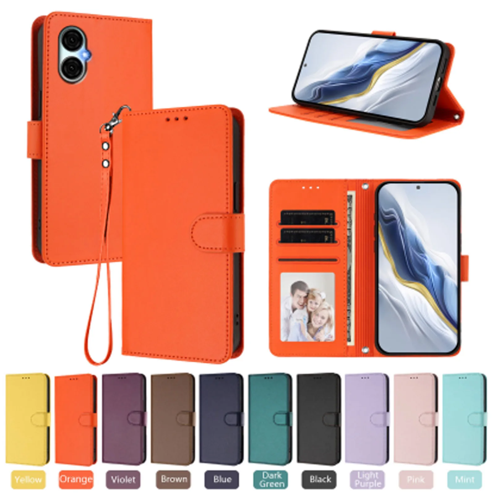Strap Phone Case For Samsung Galaxy A5 J3 J5 J7 2017 A6 A7 A8 J4 J6 2018 Xcover5 6 7 Card Holder Funda Book Wallet Leather Cover