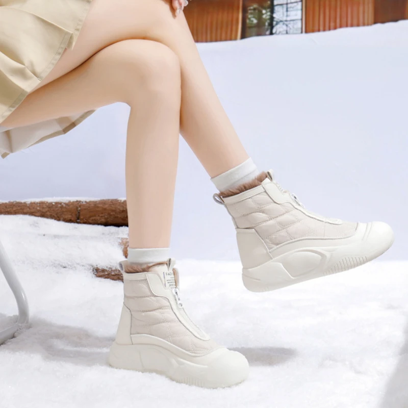 Women\'s Winter Ankle Boots Fashion Designer Skateboard Shoes Ladies Casual Sports Warm Plush Snow Boot Footwear Padded Shoes