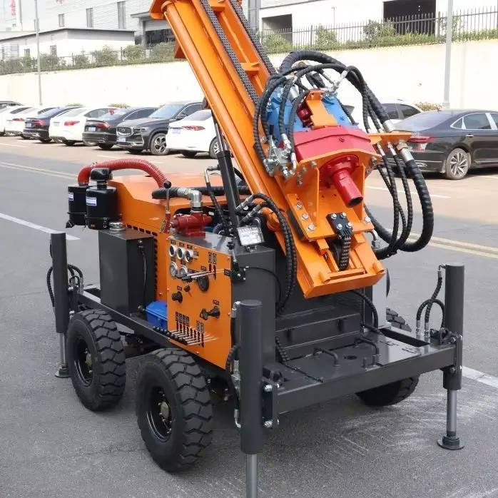 Customized 200M Deep Well Borehole Wheel Crawler Diesel Hydraulic Portable Overload Protection Water Well Drilling Rig