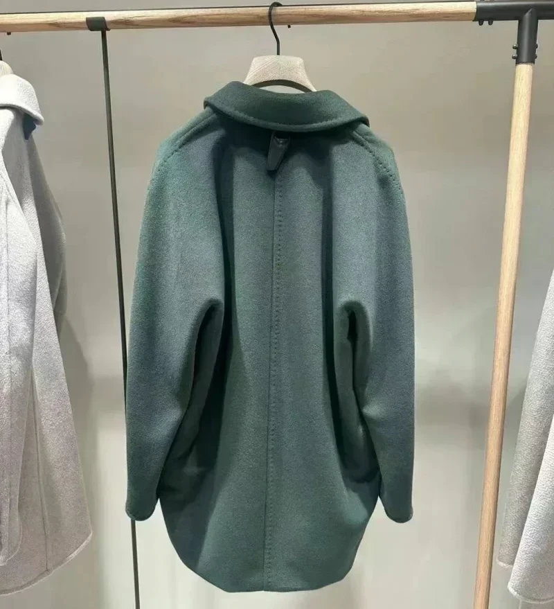 Max Rebus Women Cashmere Coat Wool Overcoat Slim and Thin 2025 Fashion Winter Cashmere Outerwear