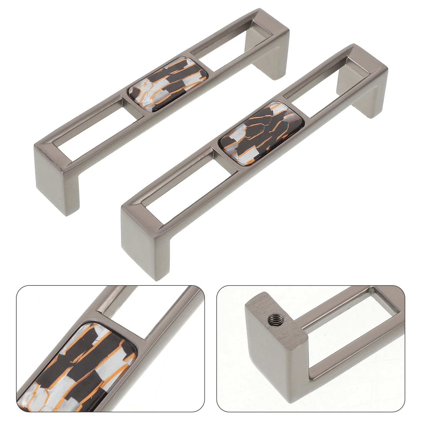 

2pcs Marble Shell Cabinet Pull Zinc Alloy Drawer Handle For Kitchen Wardrobe Closet Furniture Decor Small Pull