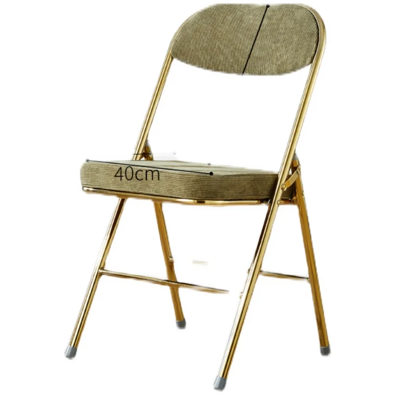 

Medieval foldable chair household thickened corduroy fabric backrest dining chair dormitory photography sedentary comfortable st