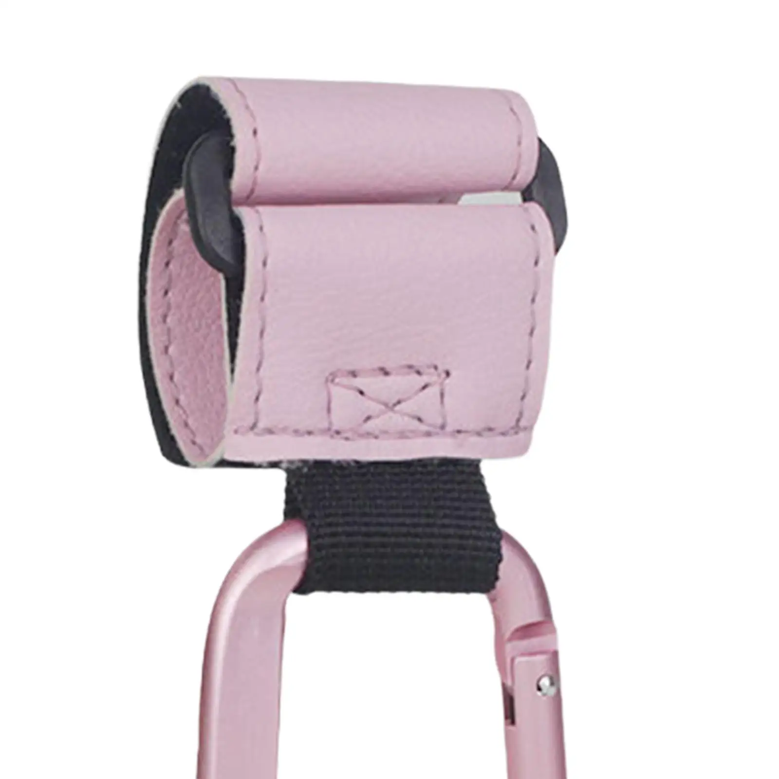 2 Pieces Stroller Hooks Multipurpose Pram Straps Mummy Clip PU Leather Adjustable Holder Suitable for Travel Shopping Home Use