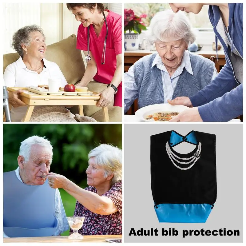 Waterproof Adult Mealtime Anti-oil Adult Bib Protector Disability Aid Apron Senior Citizen Aid Aprons